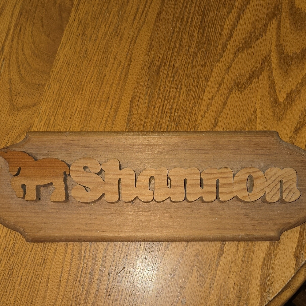 Custom Wooden Name Plaque - "Shannon" with Unicorn